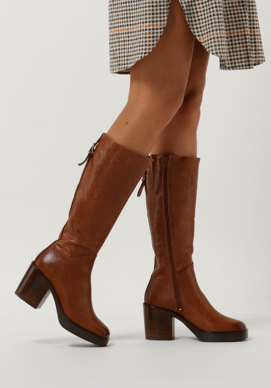 Dames laarzen cognac leer hot sale