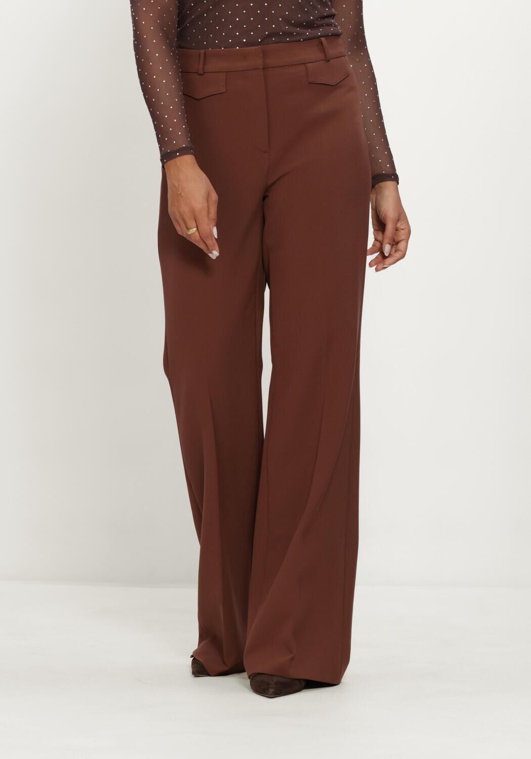 Bruine CAMBIO Pantalon FAMOUS WOOL SUBSTITUTE DOUBLE - large