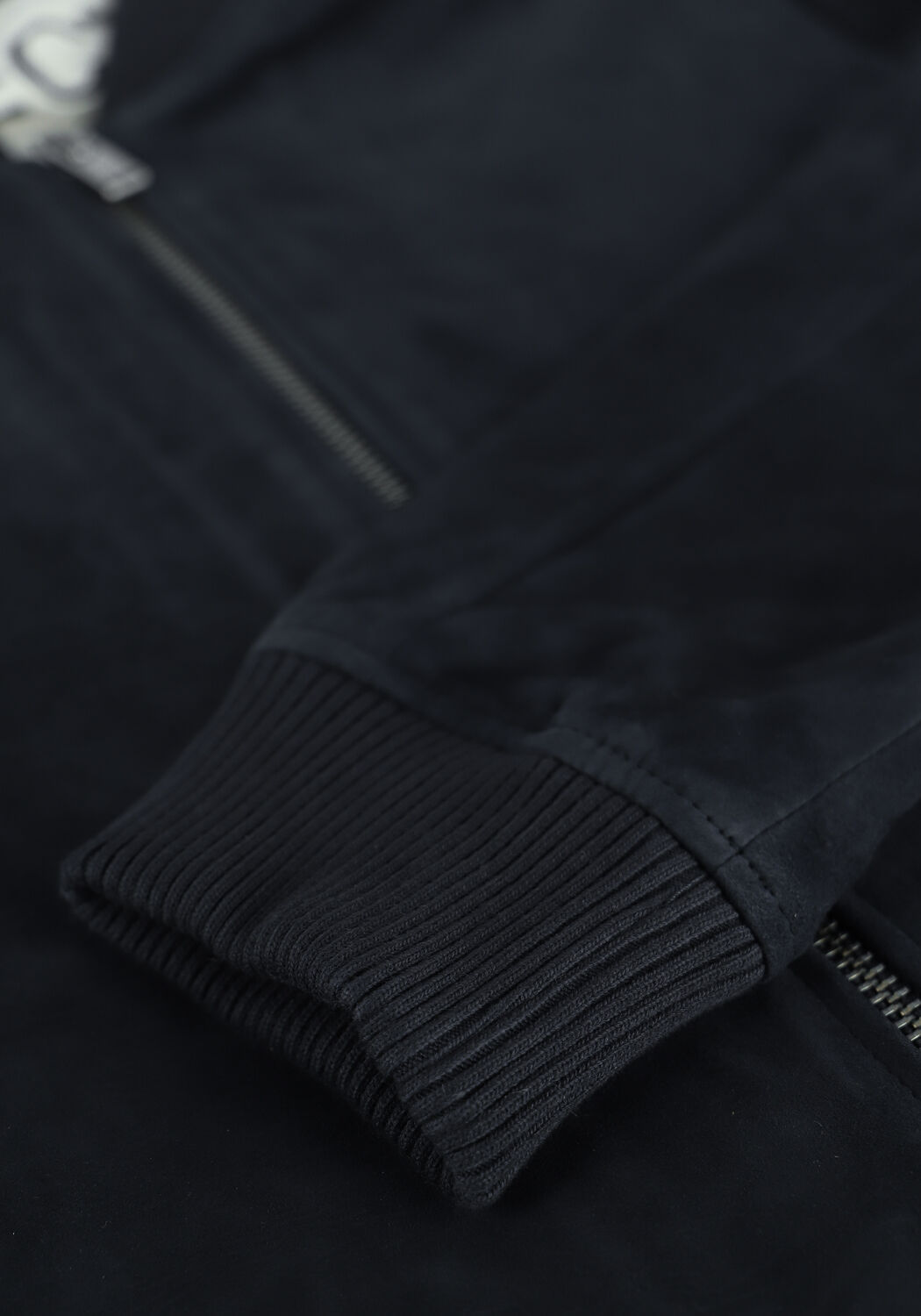 Blauwe SELECTED MEN Leren jas SLHICONIC BOMBER SUEDE JKT W S - large