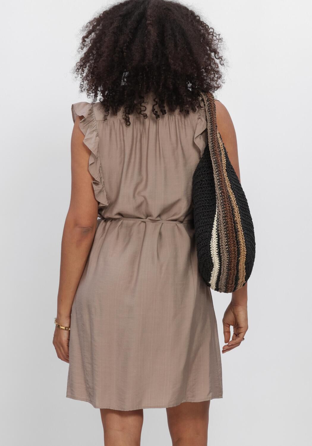 Zand CO'COUTURE Mini jurk HERACC FRILL SS CROP V-DRESS - large