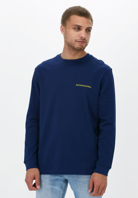 Blauwe SCOTCH & SODA Trui UNISEX LONG-SLEEVED TEE - large