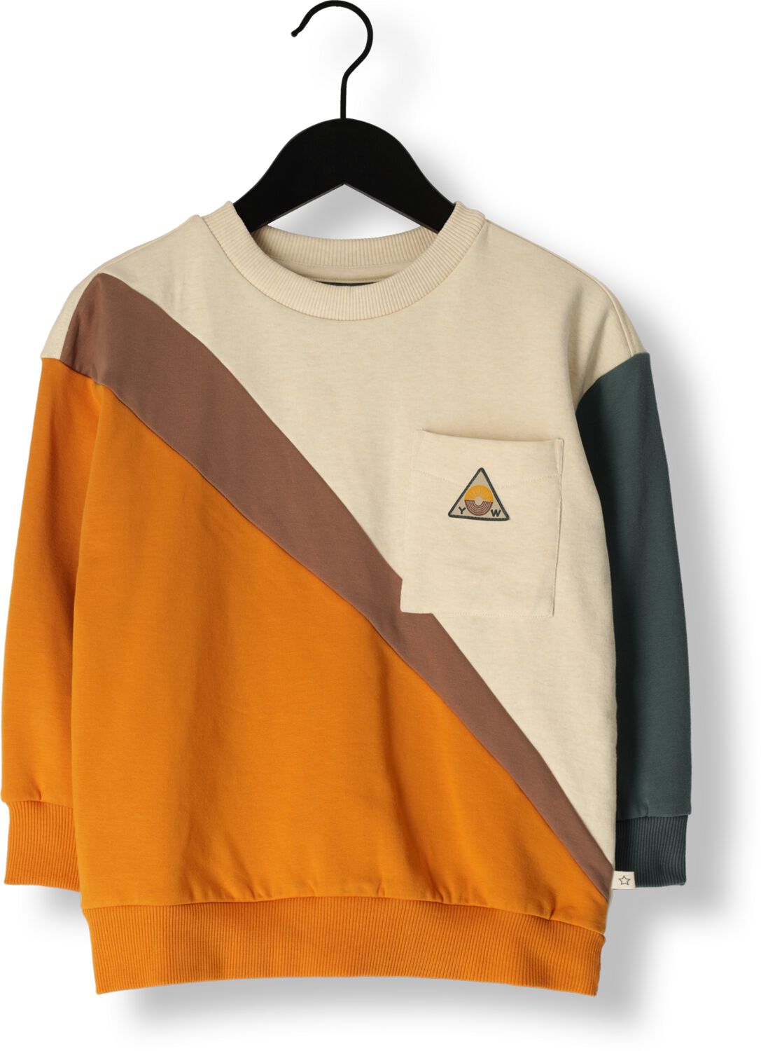 Your Wishes sweater Maddox oranje ecru grijs Trui Jongens Stretchkatoen Ronde hals 140