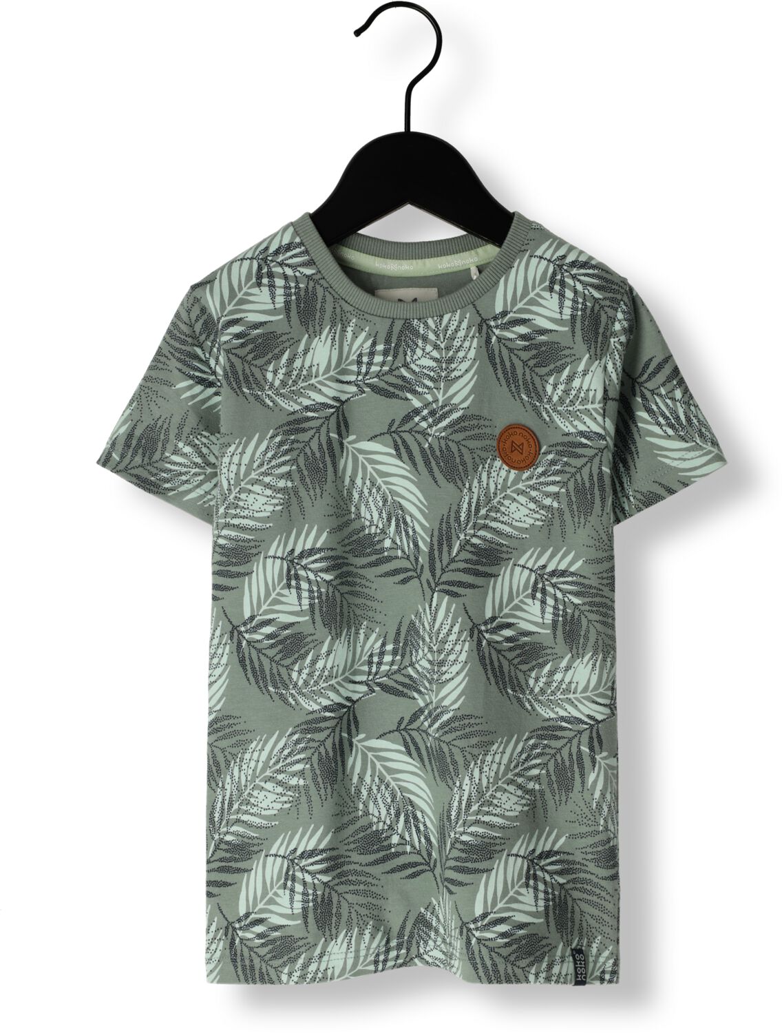 Koko Noko T-shirt met all over print groen lichtgroen Jongens Stretchkatoen Ronde hals 110