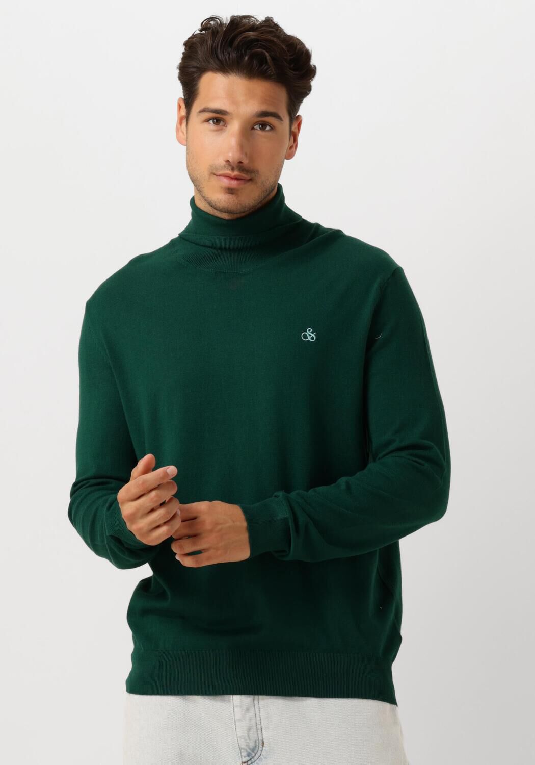 groene scotch soda coltrui turtleneck viscose sweater