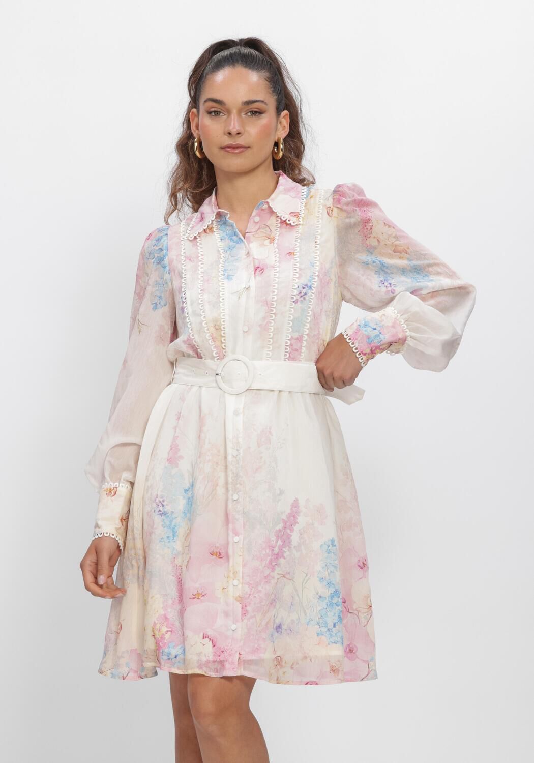 Roze Y.A.S. Jurken YASFLORENCE LS DRESS S.