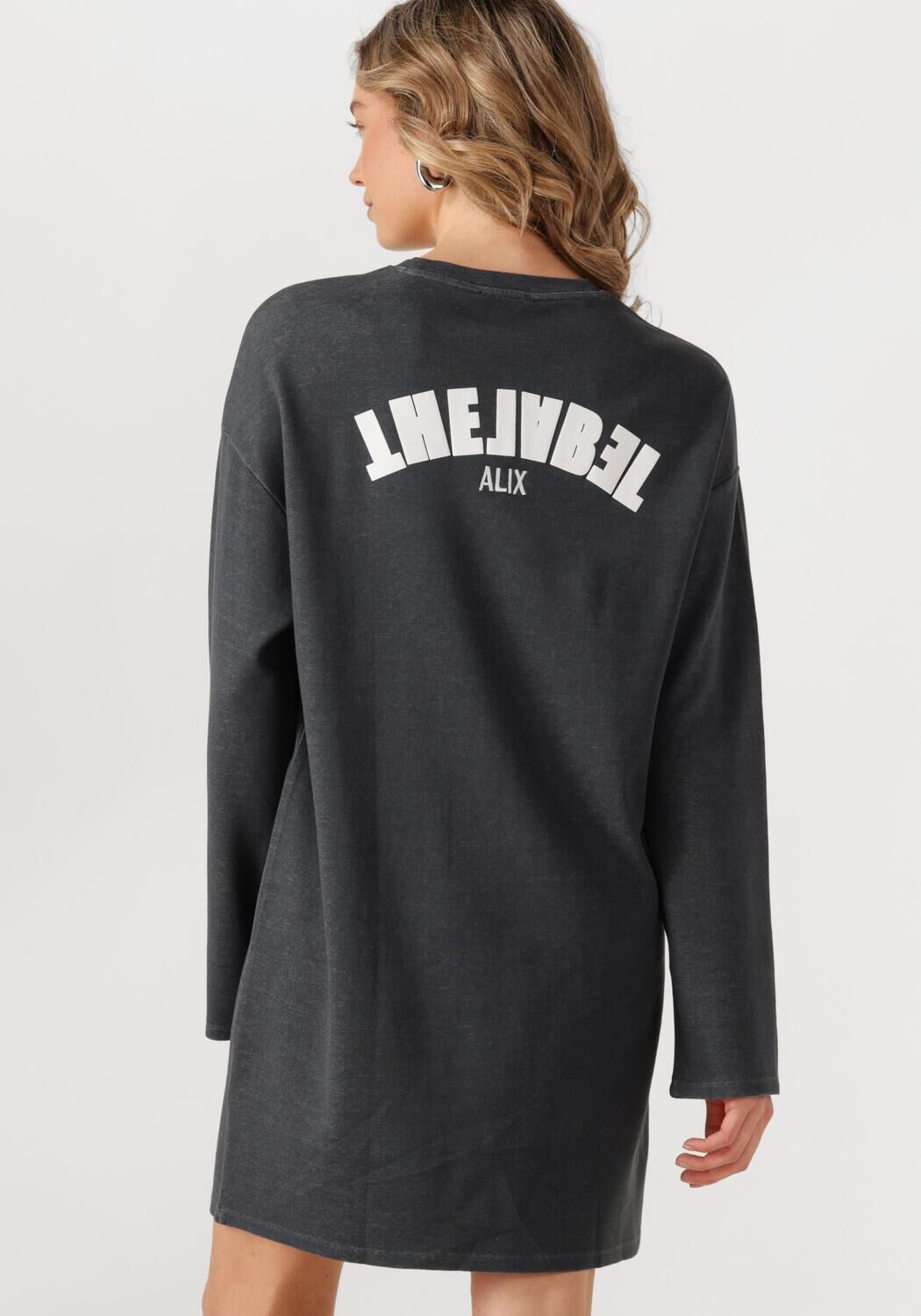 ALIX THE LABEL Dames Jurken Ladies Knitted Sweater Dress Donkergrijs