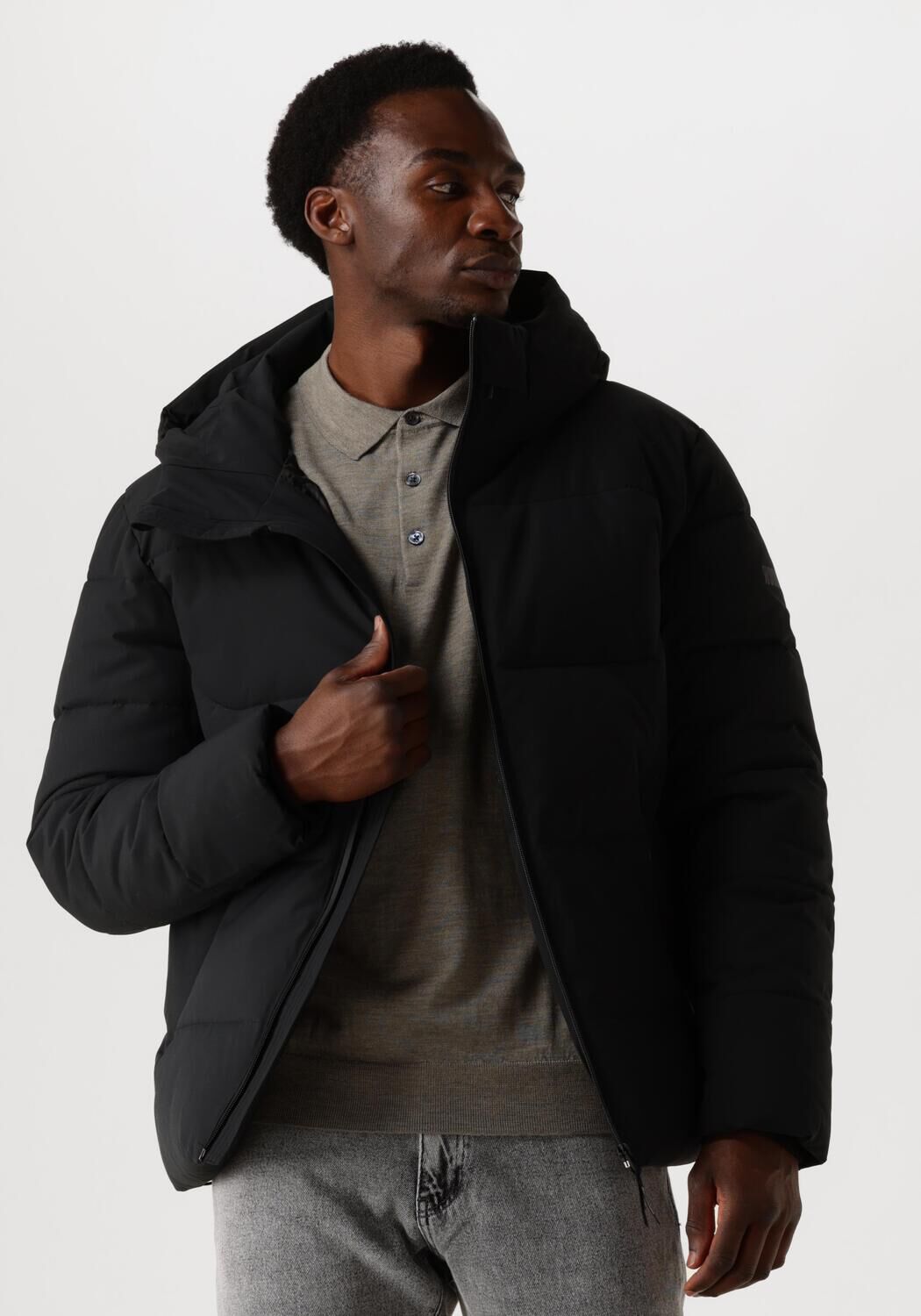 Zwarte WOODBIRD Gewatteerde jas WBJOSEPH TECH JACKET | Omoda