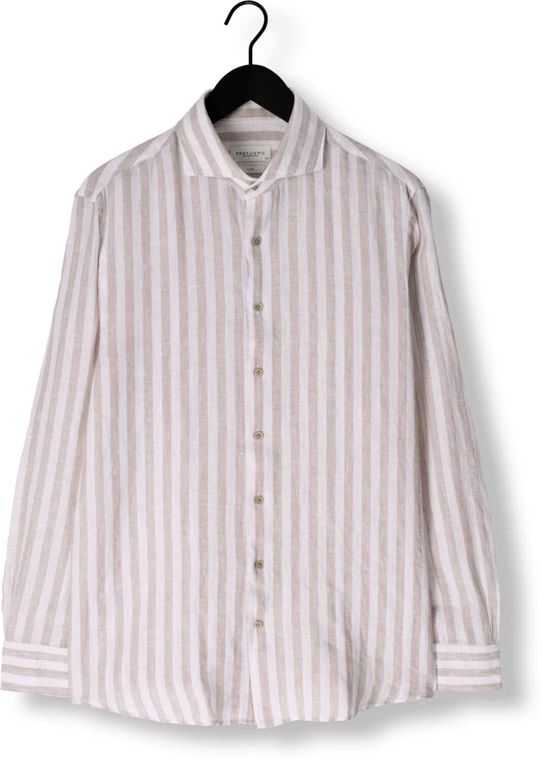 PROFUOMO Heren Overhemden Shirt X-cutaway Linen Wit