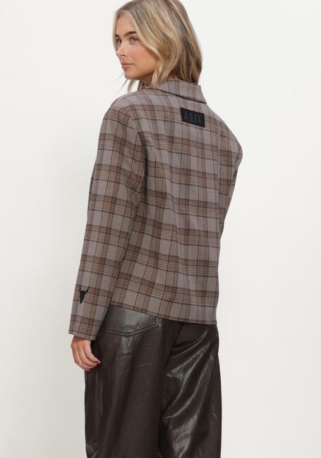 Bruine ALIX THE LABEL Blazers LADIES WOVEN CROPPED CHECK BLAZER - large
