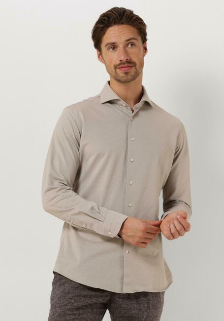 Beige PROFUOMO Klassiek overhemd SHIRT X-CUTAWAY JAPANESE KNITTED - large