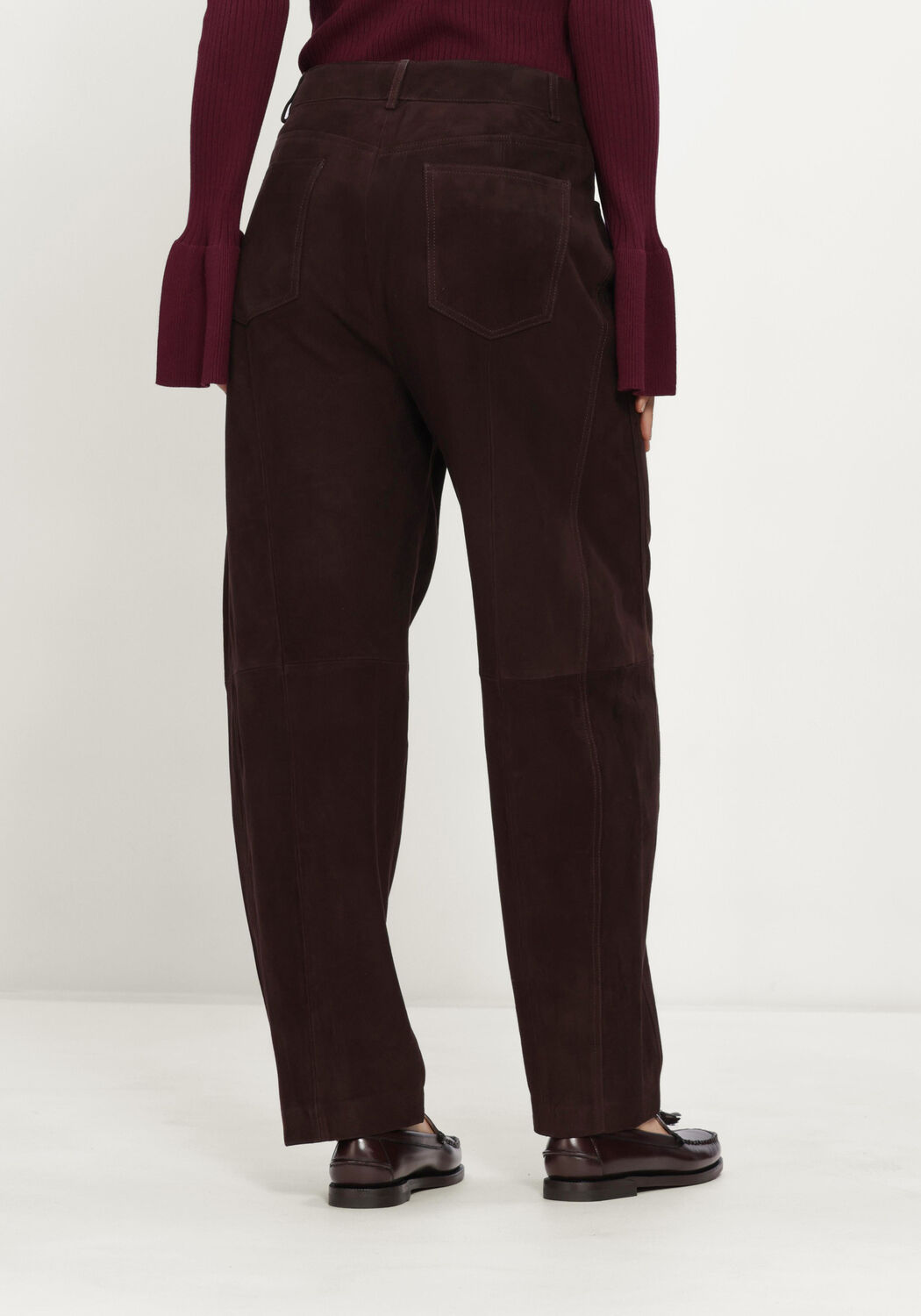 Bruine IBANA Wijde broek PARLA SUEDE - large