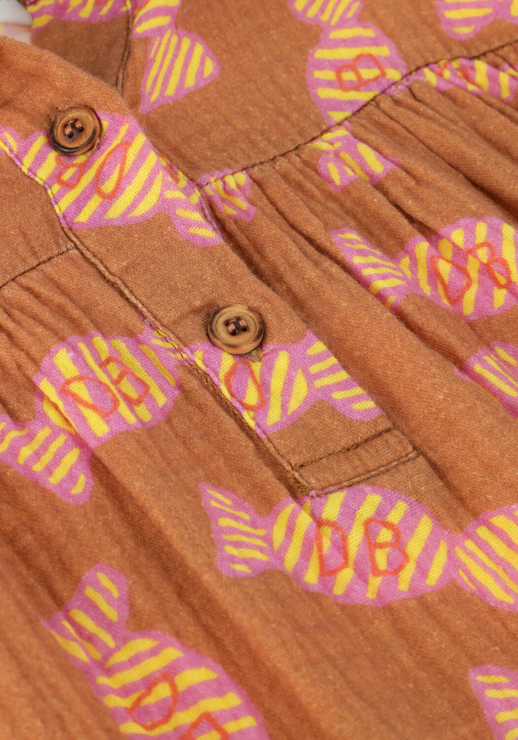 Bruine DAILY BRAT Mini jurk STICKY SWEET DRESS - large