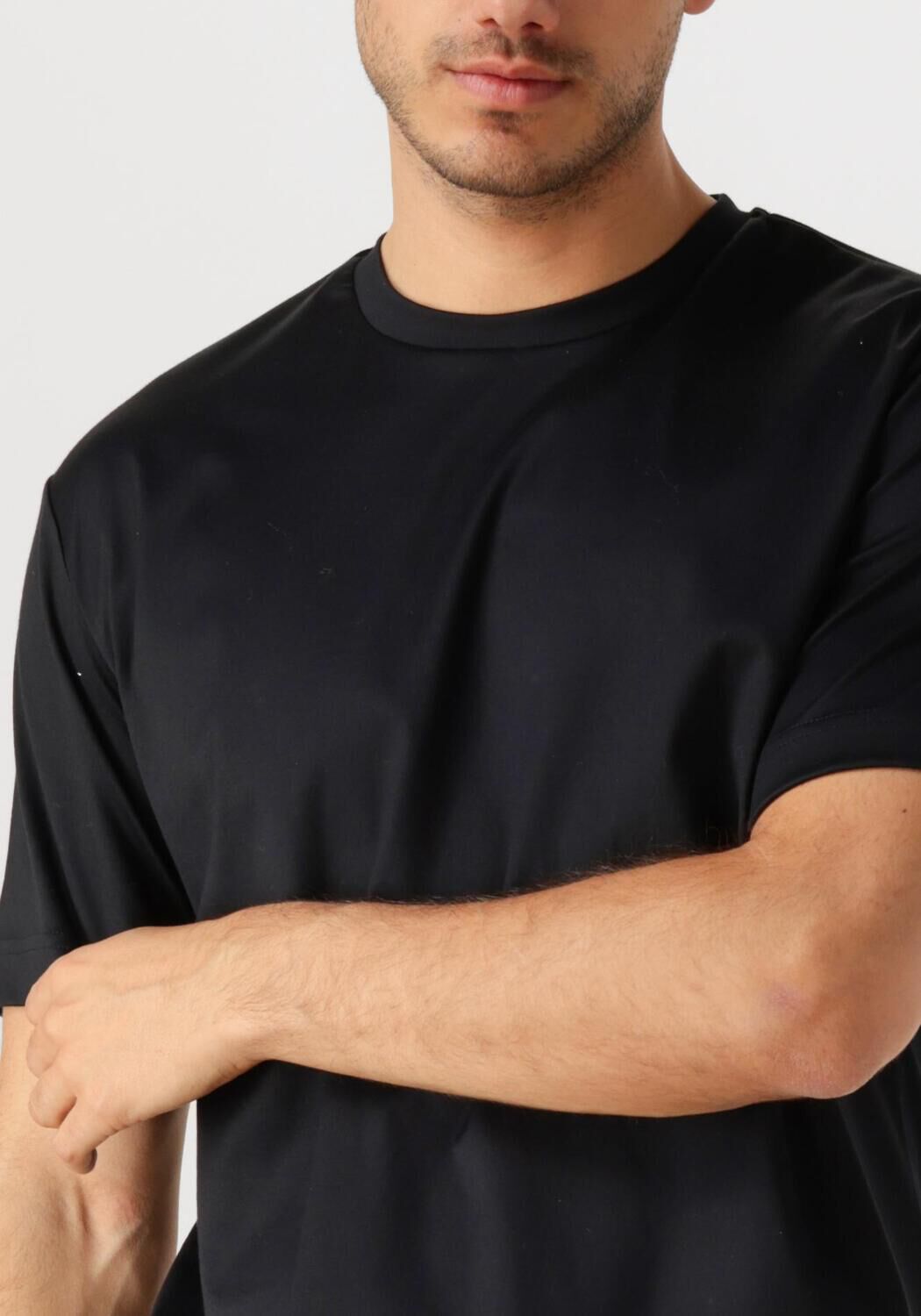 DESOTO LUXURY Heren Polo's & T-shirts Luxury Two Ply T-shirt 1 2 Zwart