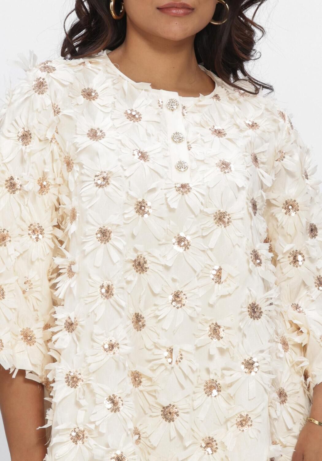 Beige Y.A.S. Jurken YASABELONE 3/4 DRESS - large