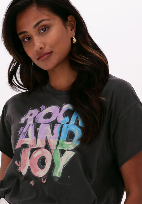 Grijze LEON & HARPER T-shirt TULUM JC05 RANDJ - large