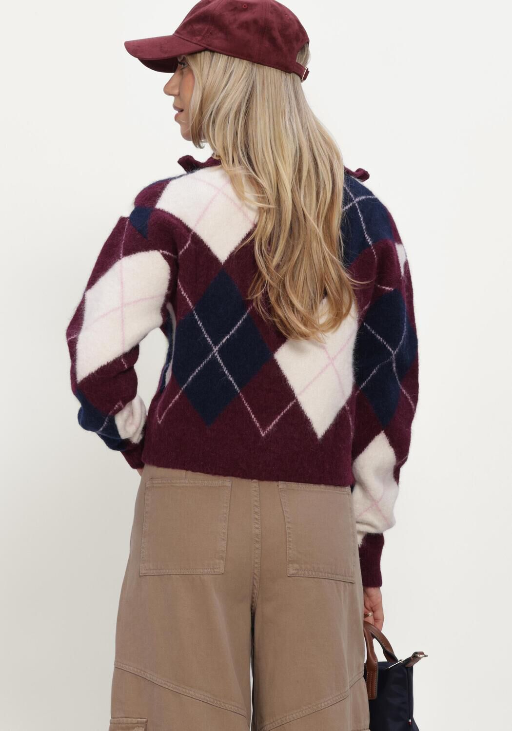 Bordeaux TOMMY JEANS Trui TJW FLUFFY QUARTER ZIP SWEATER - large