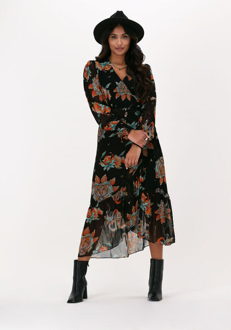 Zwarte ALIX THE LABEL Midi jurk LADIES WOVEN FANCY CHIFFON MAXI DRESS - large