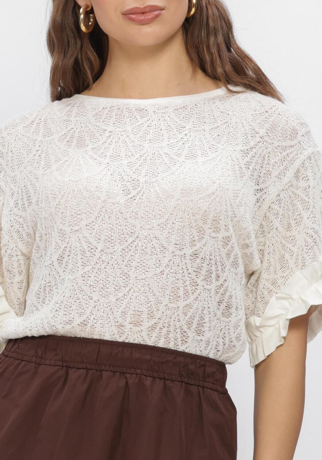 Gebroken wit SUMMUM Tops & T-shirts TOP OPEN JAQUARD - large