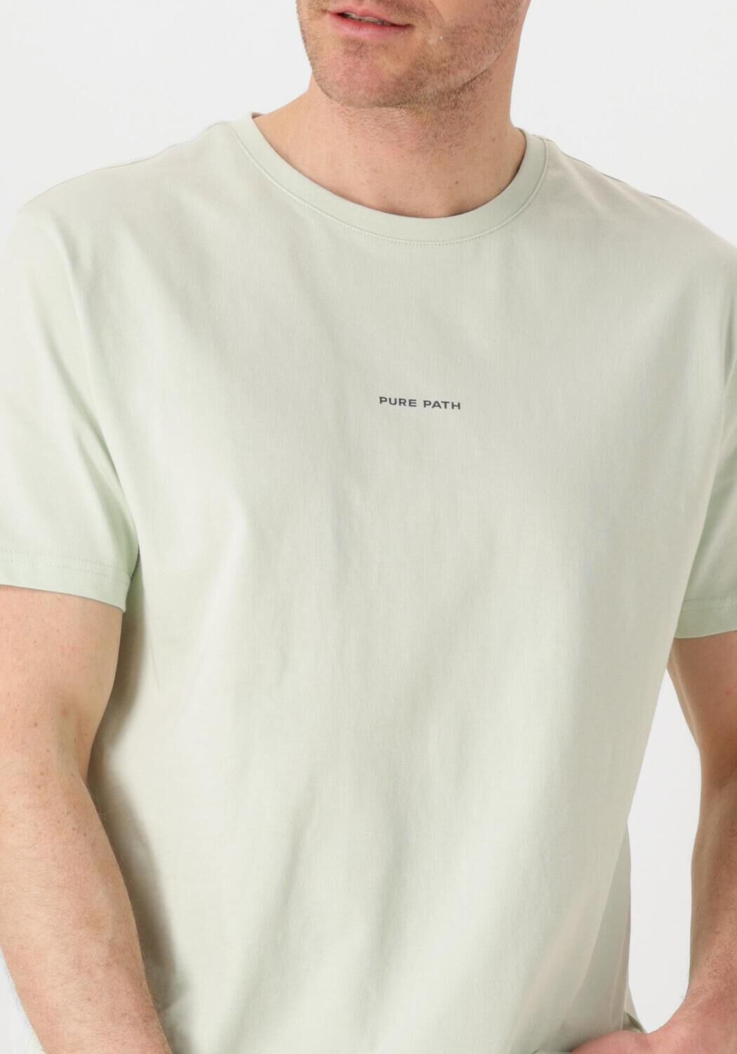 PURE PATH Heren Polo's & T-shirts Regular Fit Crewneck Ss T-shirts Groen