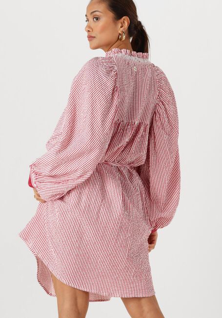 Rode POM AMSTERDAM Mini jurk DRESS SEERSUCKER RED WHITE - large