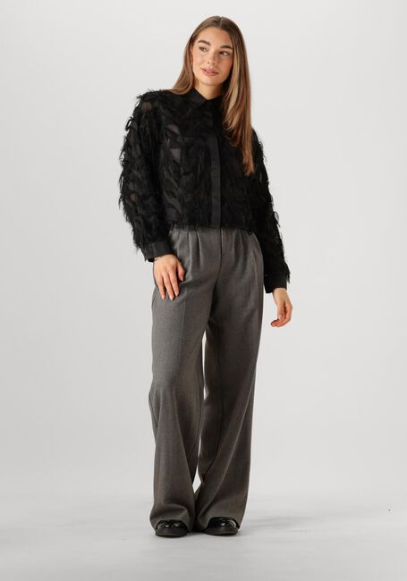 Zwarte SELECTED FEMME Blouses SLFMYLINE LS FLUFFY CROPPED SHIRT - large
