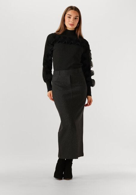 Donkergrijze JANSEN AMSTERDAM Maxirok GEORGIE ROK HVM 683 SLIT AT FRONT - large