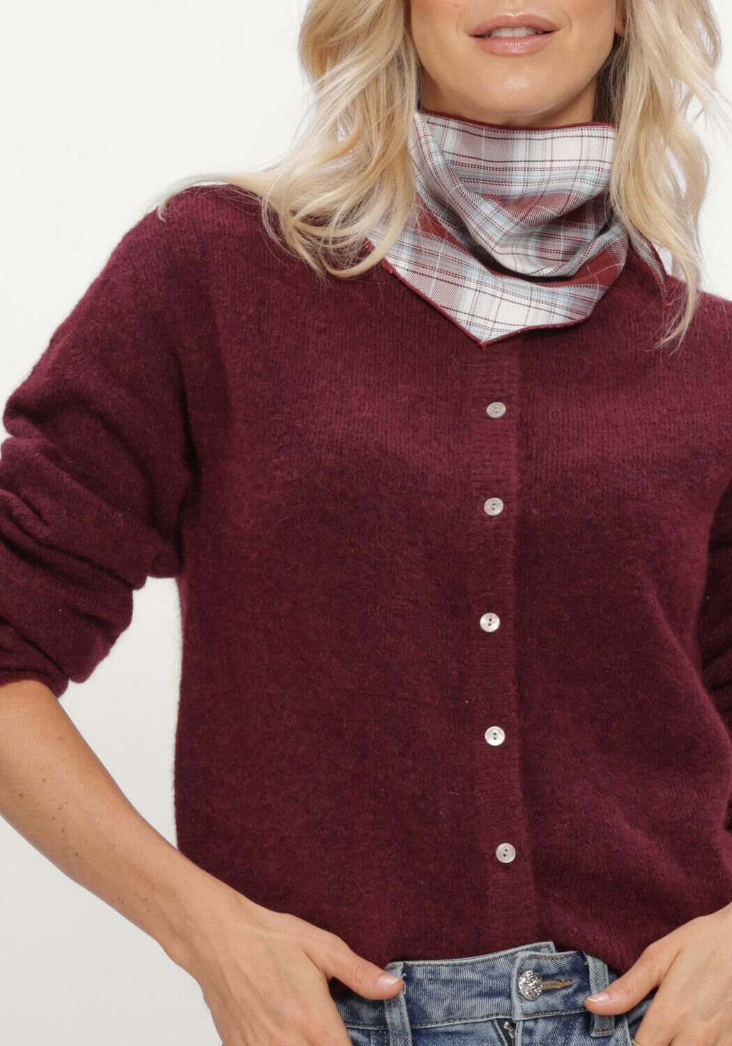 Bordeaux OBJECT Trui OBJAGATE L/S RE KNIT CARDIGAN NOOS - large
