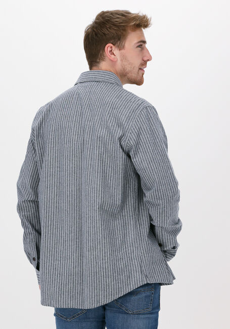 Blauw/wit gestreepte ANERKJENDT Casual overhemd AKLOUIS STRIPE CHAMBRAY SHIRT - large