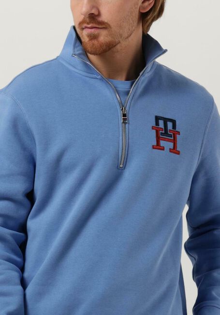 Blauwe TOMMY HILFIGER Trui ESSENTIAL MONOGRAM HALF ZIP - large