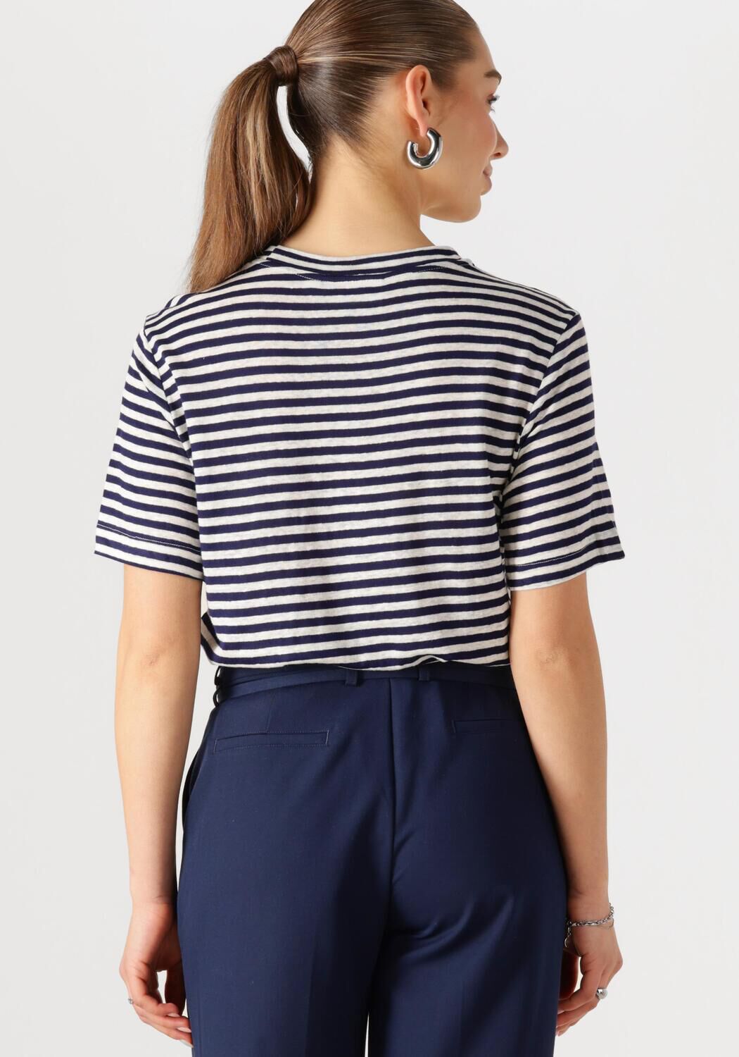 MY ESSENTIAL WARDROBE Dames Tops & T-shirts Lisamw Striped Tee Donkerblauw