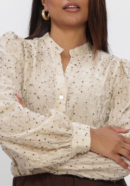 Beige NUKUS Blouses LIZZY BLOUSE VNECK DOTS - large