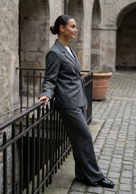 Grijze SECOND FEMALE Wijde broek MILEA TROUSERS - large
