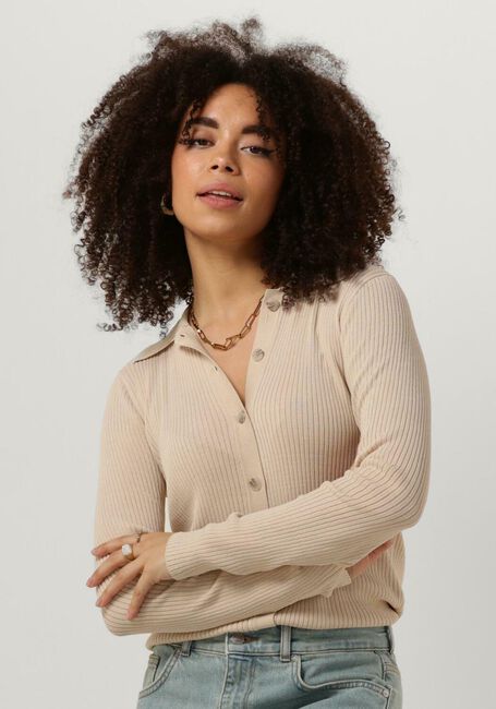 Ecru SELECTED WOMEN Polo ALLY LS KNIT - large