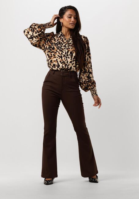 Bruine MINUS Pantalon CARMA FLARED GRAPHIC PANTS - large