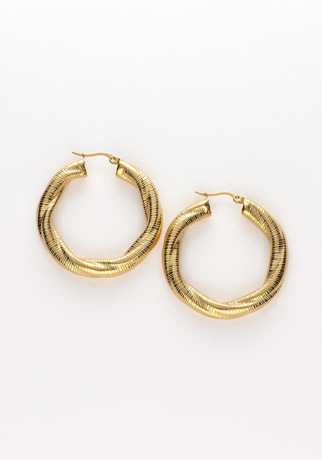 Goudkleurig NOTRE-V Oorbellen TWISTED HOOP OORBELLEN