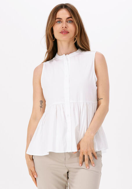 Witte LEVETE ROOM Blouses ISLA SOLID 51 TOP - large