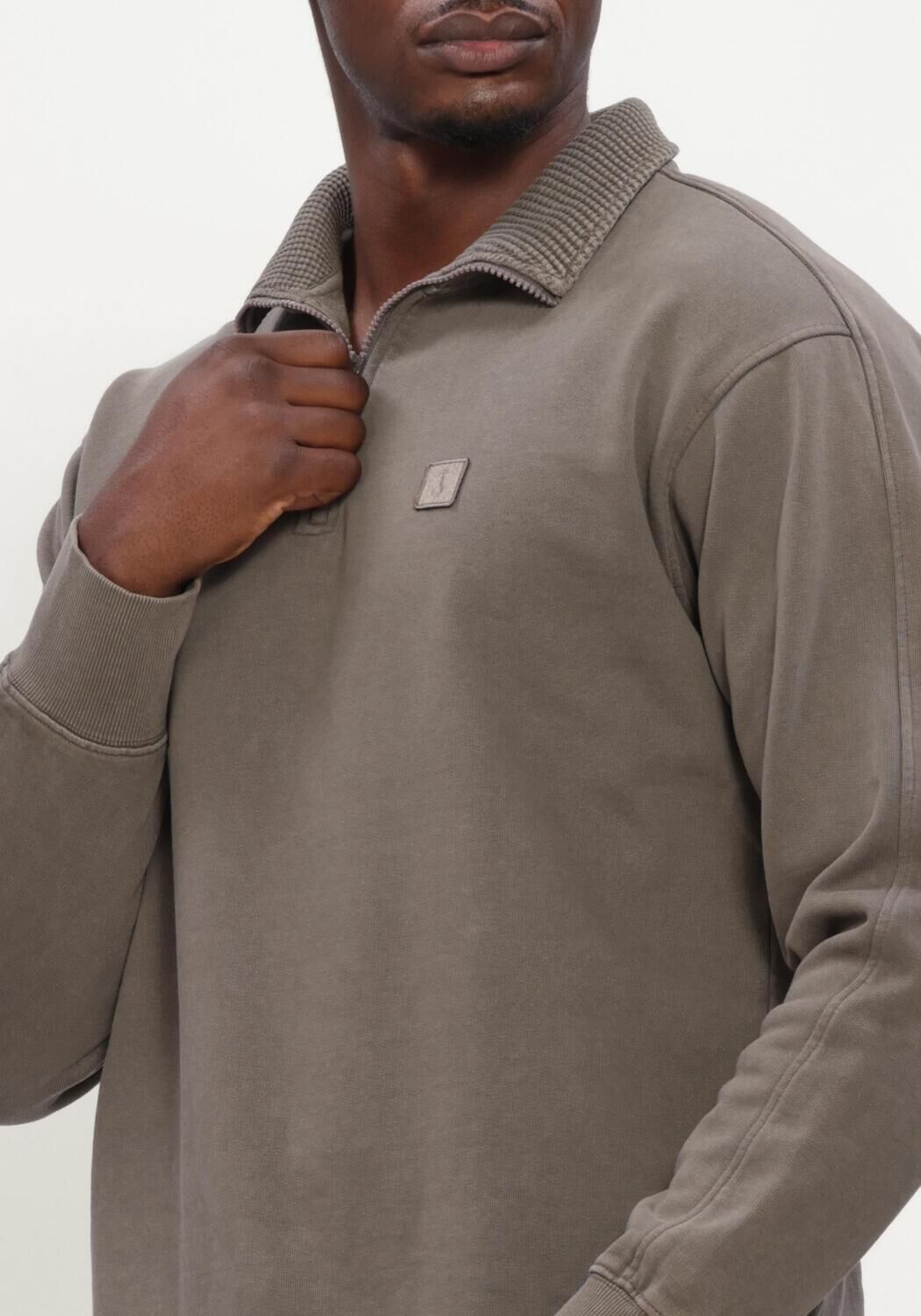 BUTCHER OF BLUE Heren Truien & Vesten Army Sweat Half Zip Taupe