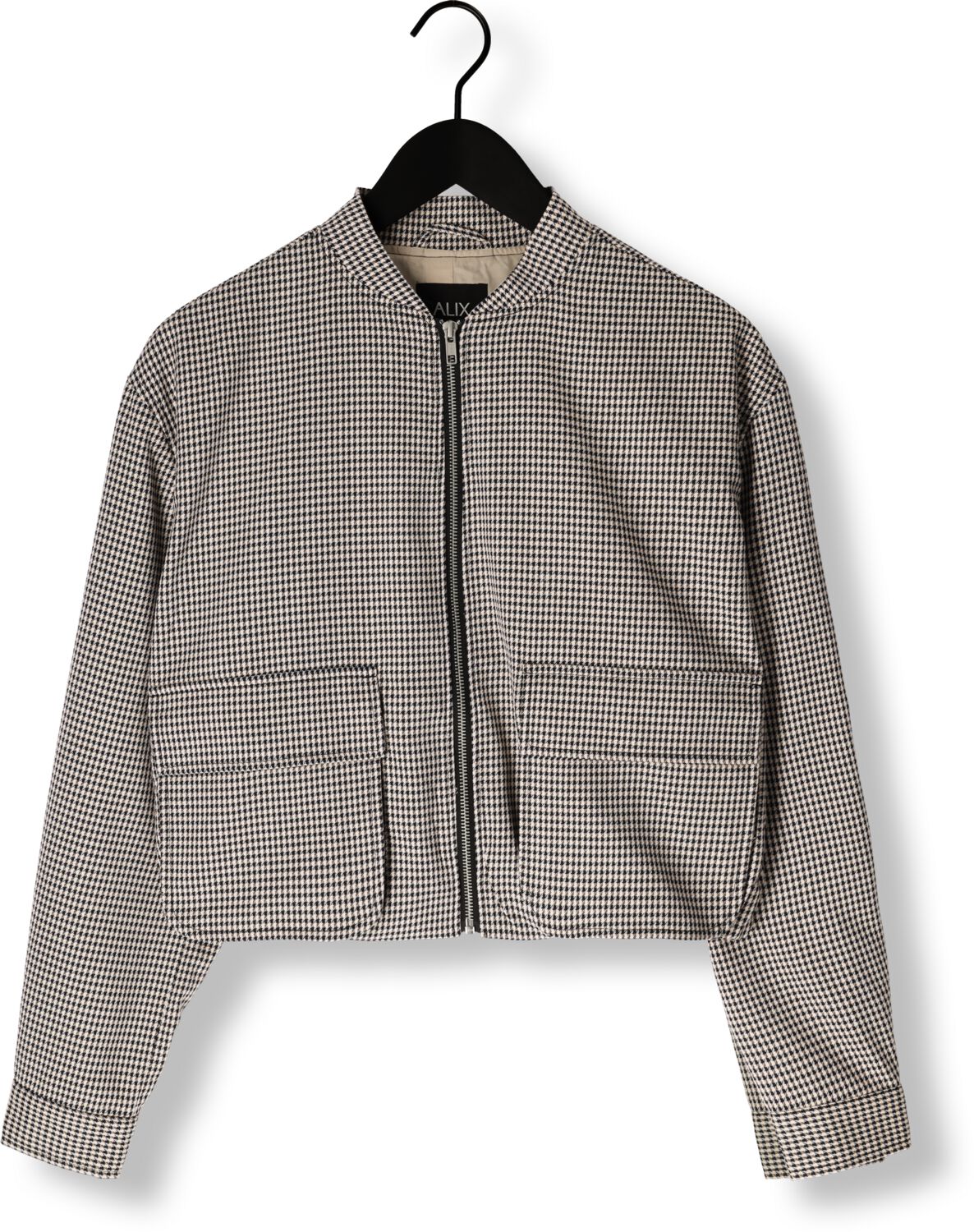 ALIX THE LABEL Dames Jassen Ladies Woven Cropped Boucle Jacket Beige