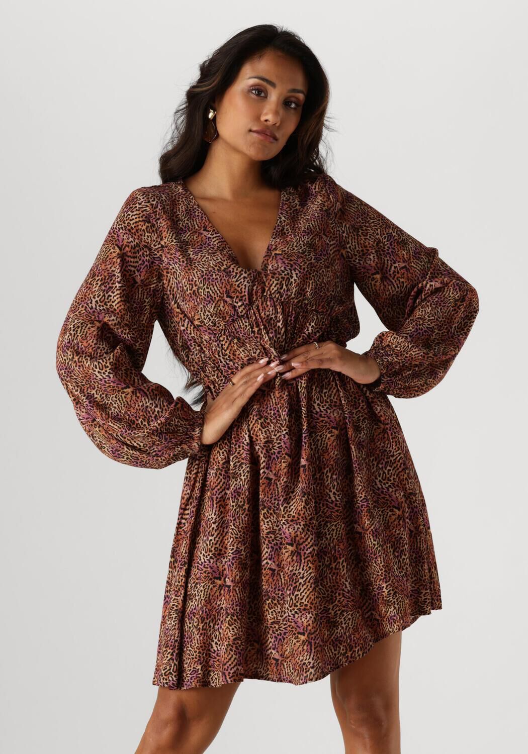 Ydence Bruine Mini Jurk Jaely Brown Dames