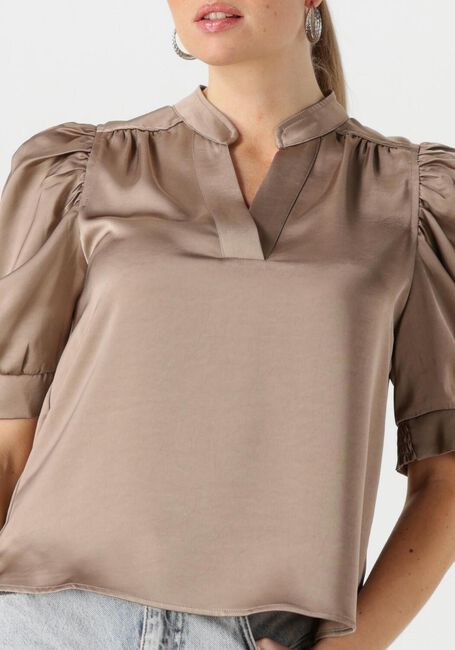 Taupe NEO NOIR Blouses ROELLA HEAVY SATEEN BLOUSE - large