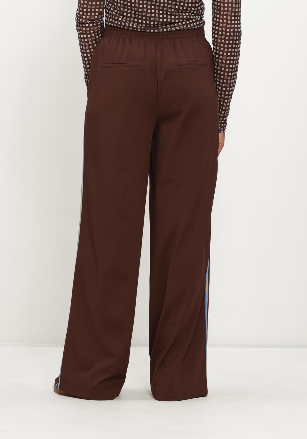 Bruine POM AMSTERDAM Wijde broek NORA CHOCOLATE BROWN - large