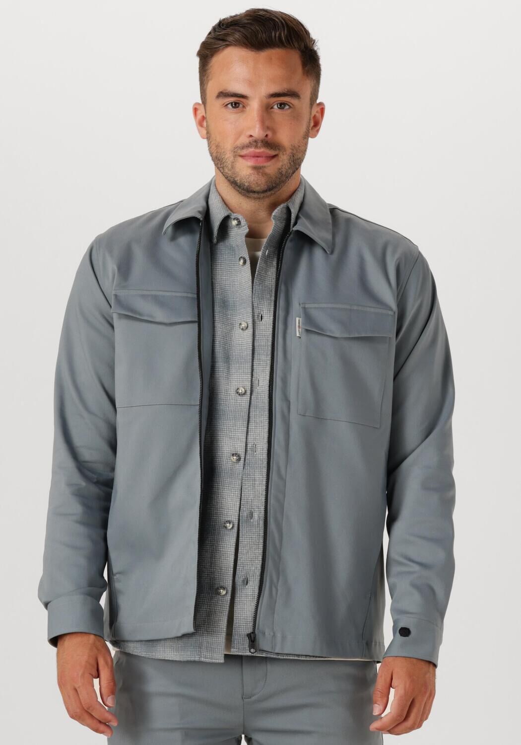 CAST IRON Heren Overshirts Cf Riser Shirtjacket Grijs