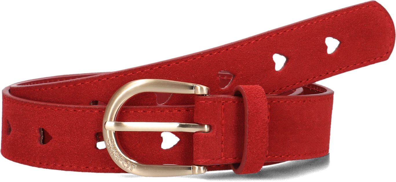Fabienne Chapot Hart Uitgesneden Suède Leren Riem Red Dames