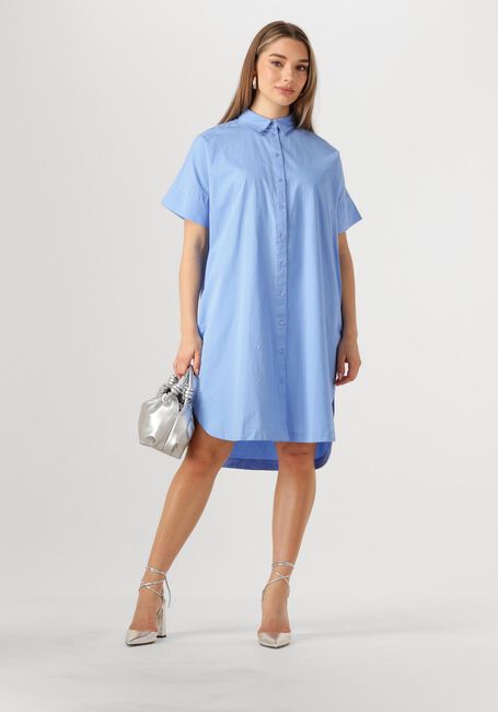 Lichtblauwe SELECTED FEMME Mini jurk SLFBLAIR 2/4 SHORT SHIRT DRESS - large