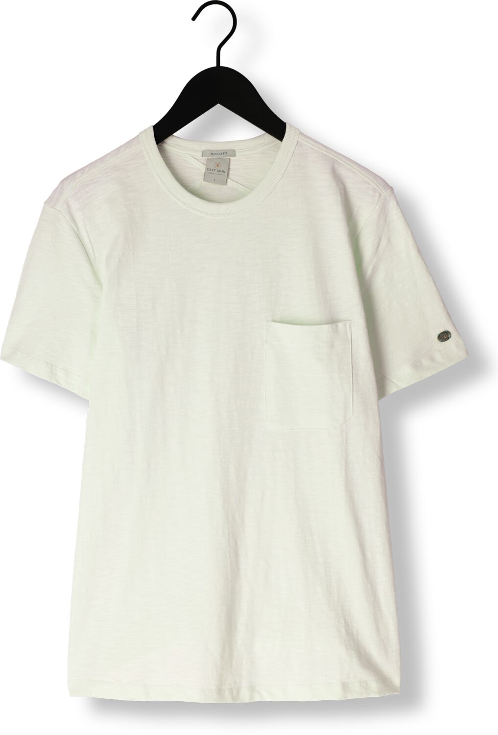 CAST IRON Heren Polo's & T-shirts Short Sleeve R-neck Regular Fit Cotton Slub Groen