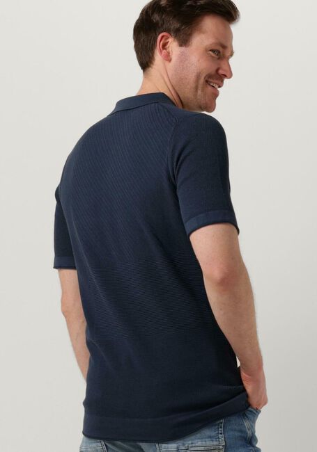 Donkerblauwe CAST IRON Polo SHORT SLEEVE POLO COTTON MODAL - large