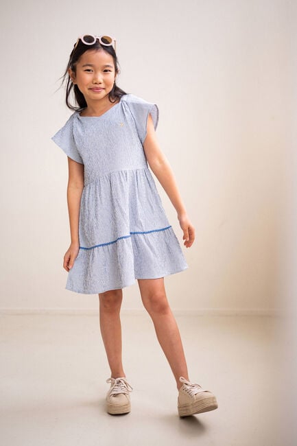 Blauwe LIKE FLO Mini jurk FANCY KNOT AOP DRESS - large