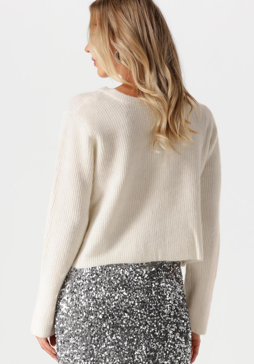 OBJECT Dames Truien & Vesten Objparvi Sateen Bow Knit Cardigan Wit