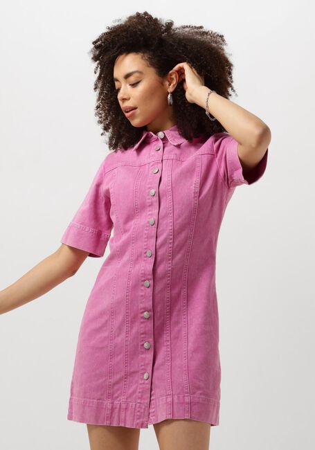 Paarse Y.A.S. Mini jurk YASVIOLETTA 2/4 DENIM DRESS - large