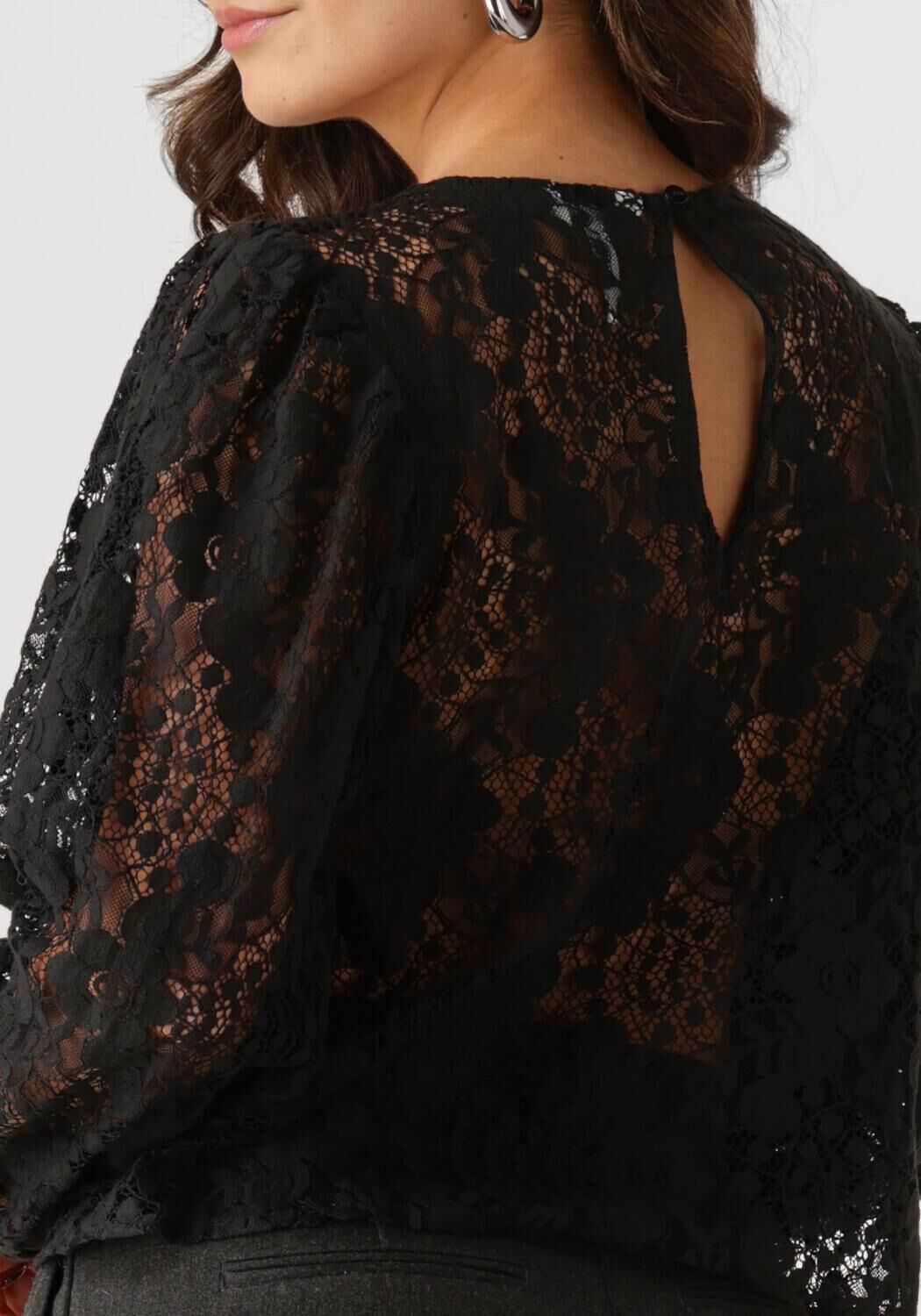 OBJECT Dames Tops & T-shirts Objbeverly L s Lo Top Zwart